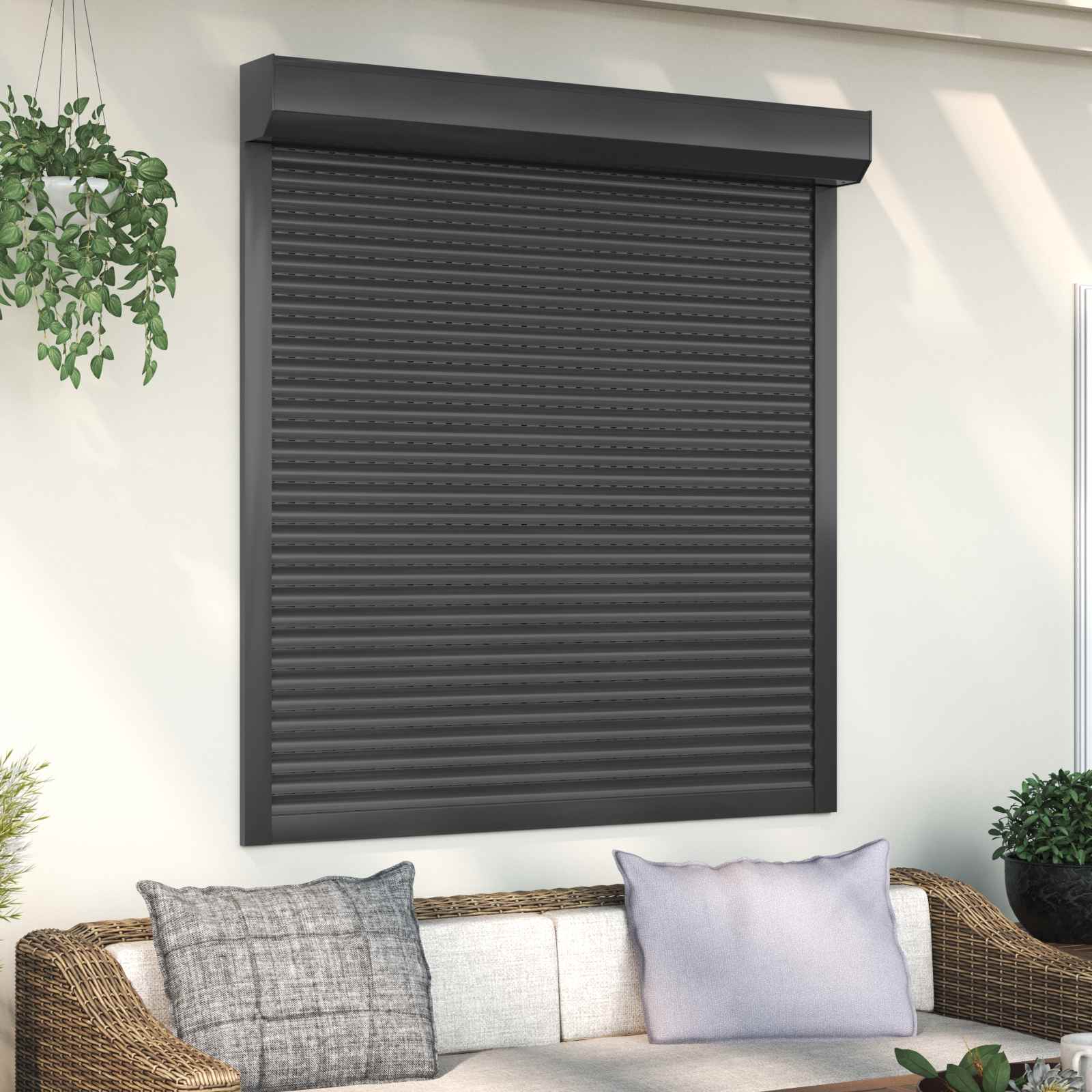 Rollladen Weiß 70 x 100 cm Aluminium und Polyurethan