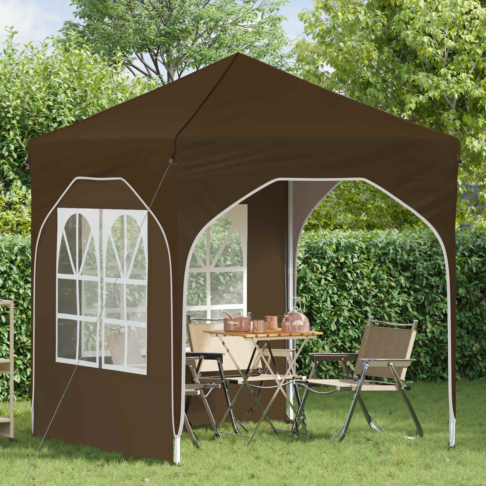 Pop-up Partyzelt 194 x 194 x 245 cm Creme