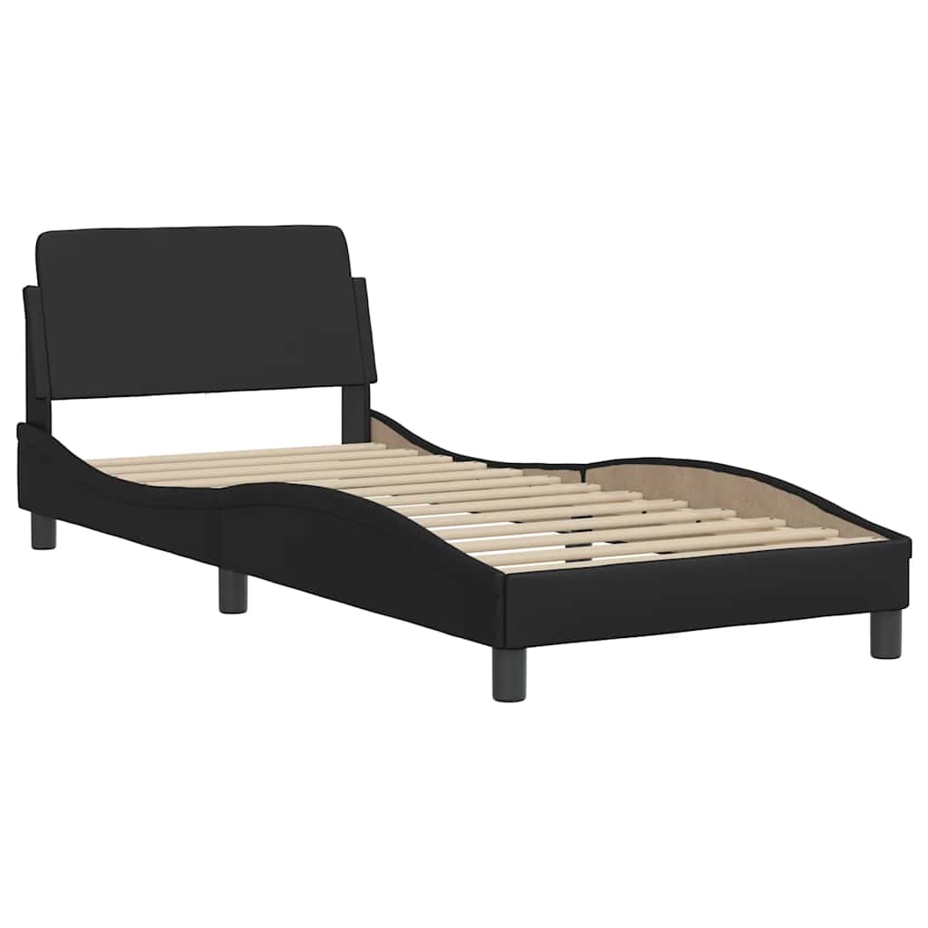 Bettgestell "Dover" Schwarz 80x200 cm Kunstleder
