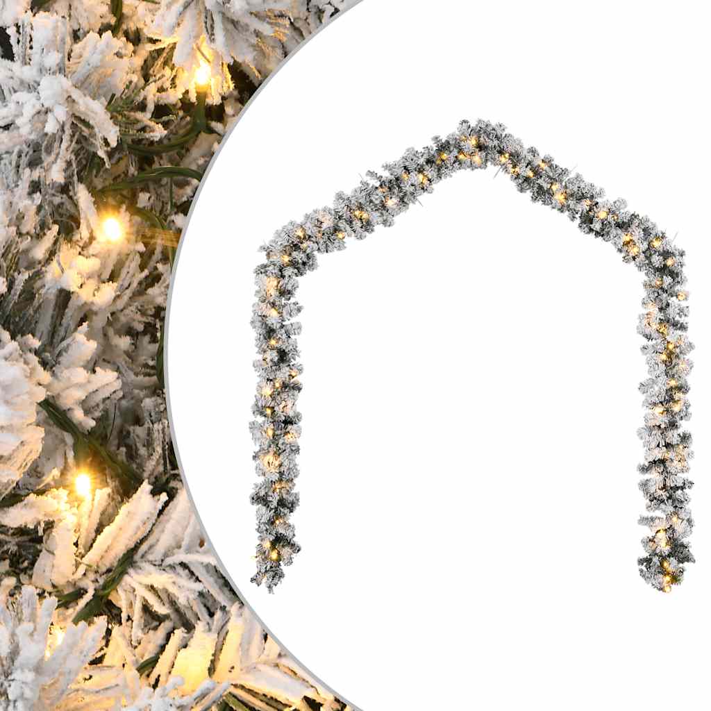 Weihnachtsgirlande mit Schnee Grün 5 m PVC
