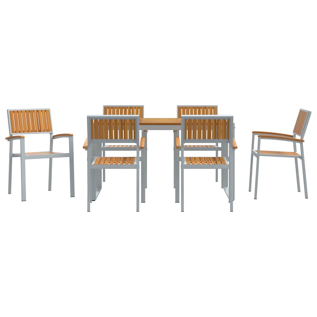 Garten Essgruppe 5 pcs Grau Massivholz Akazie