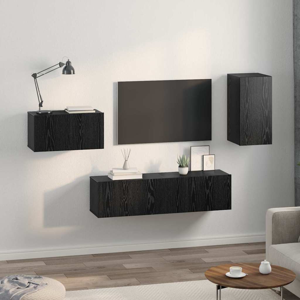4-tlg. TV-Schrank-Set Weiß Holzwerkstoff