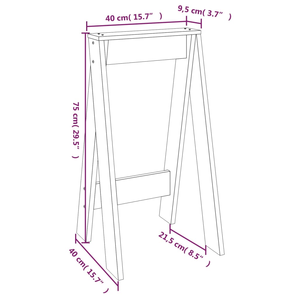 Hocker 2 Stk. 40x40x45 cm Massivholz Kiefer