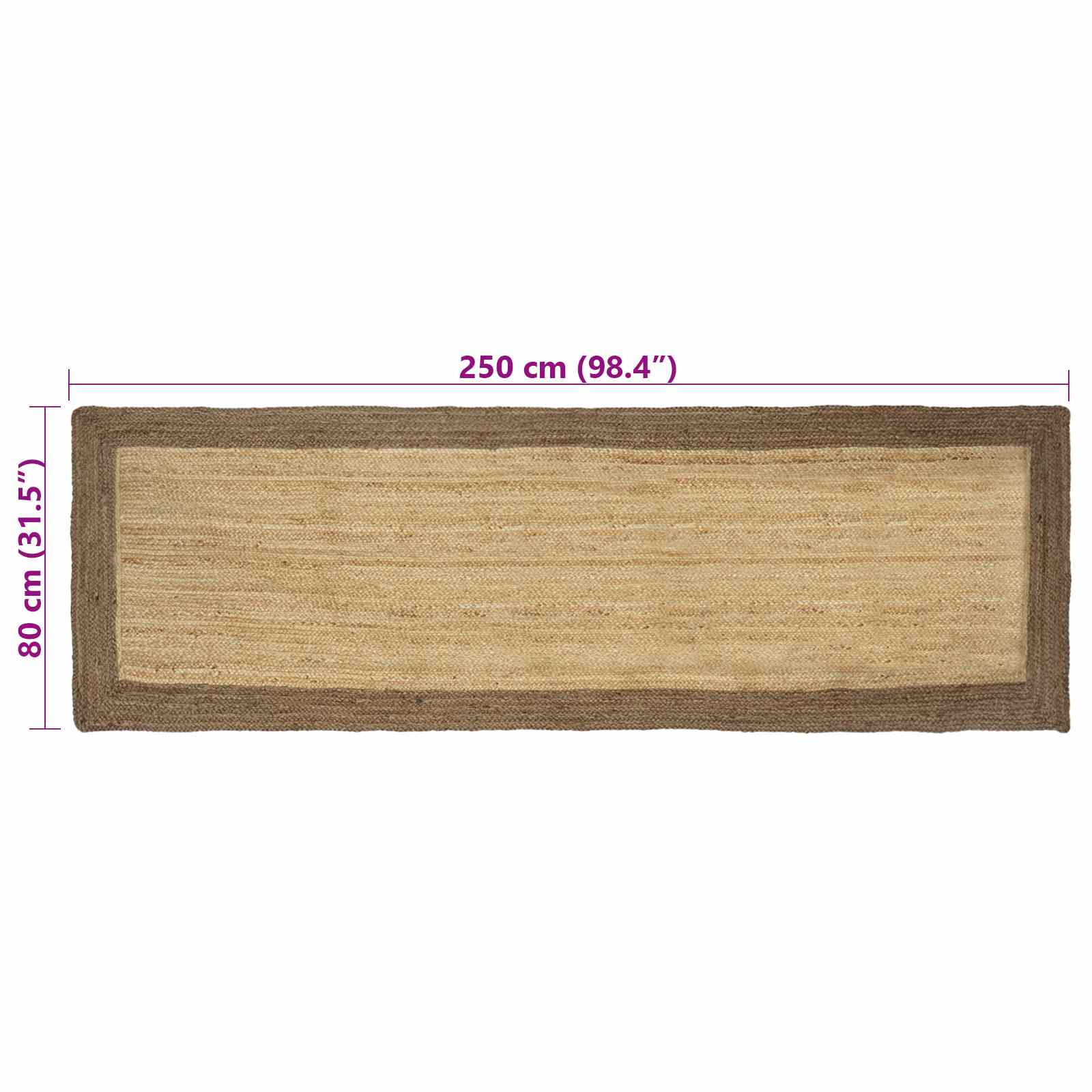 Bereichsteppiche Grau 60 x 110 cm Jute
