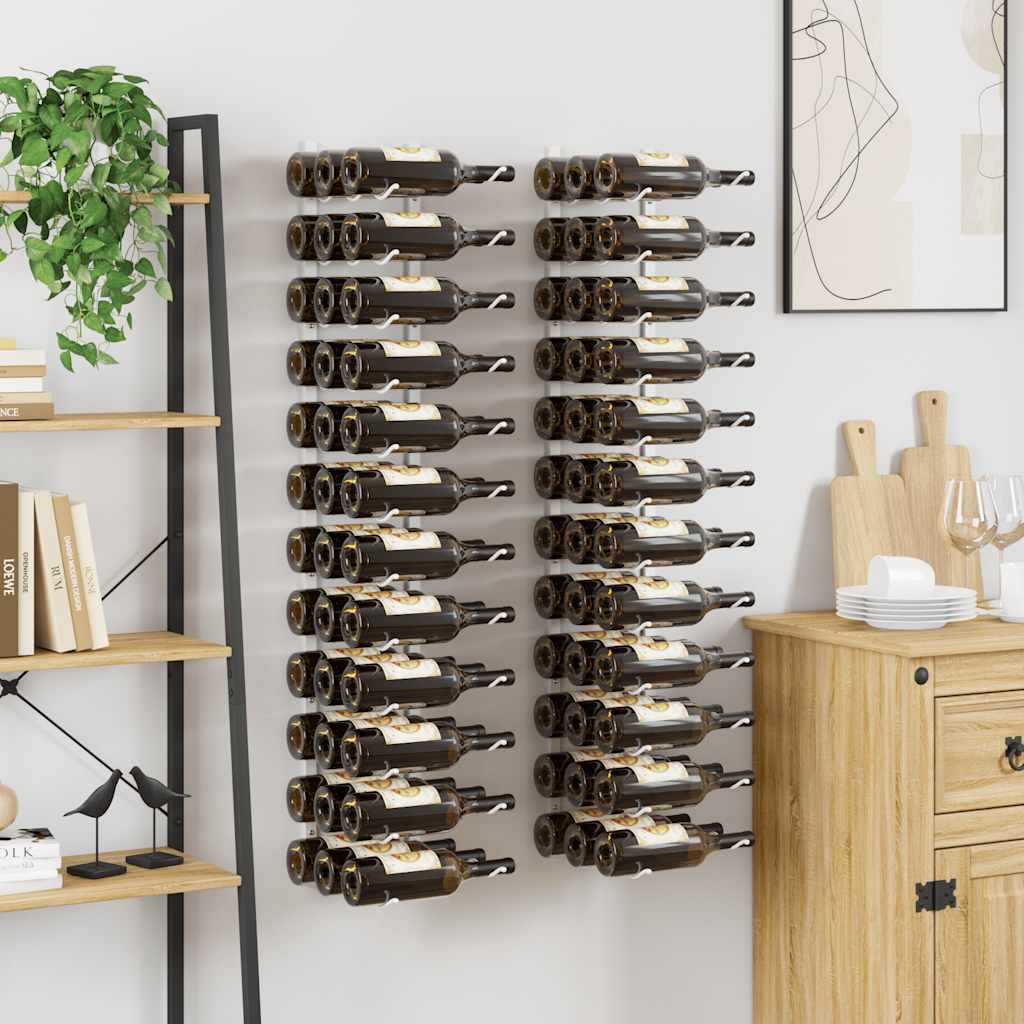 Wand-Weinregal für 24 Flaschen Schwarz Eisen