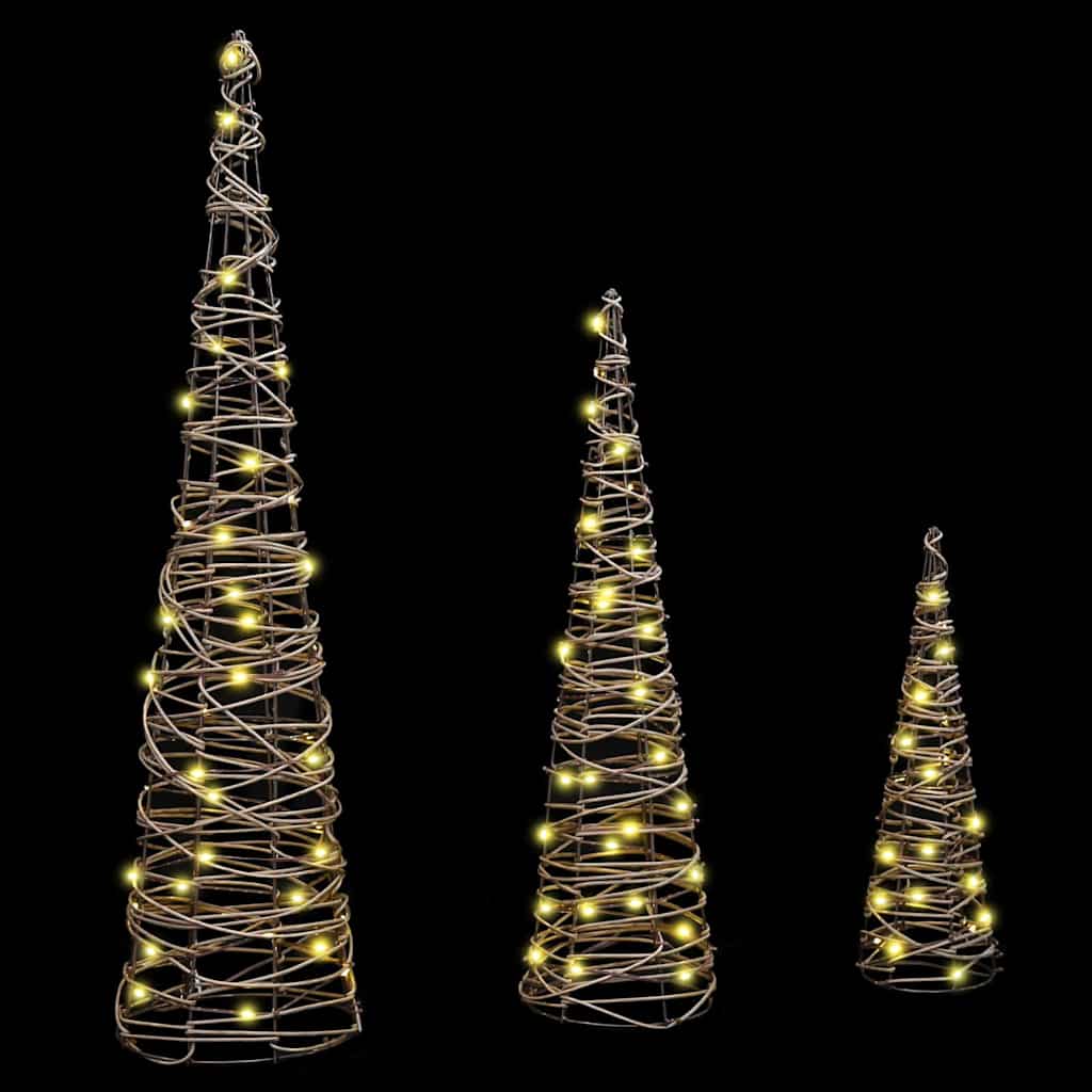 Weihnachtsbaum mit 90 LEDs 3 pcs Warmweiß 20 x 20 x 80 cm PET