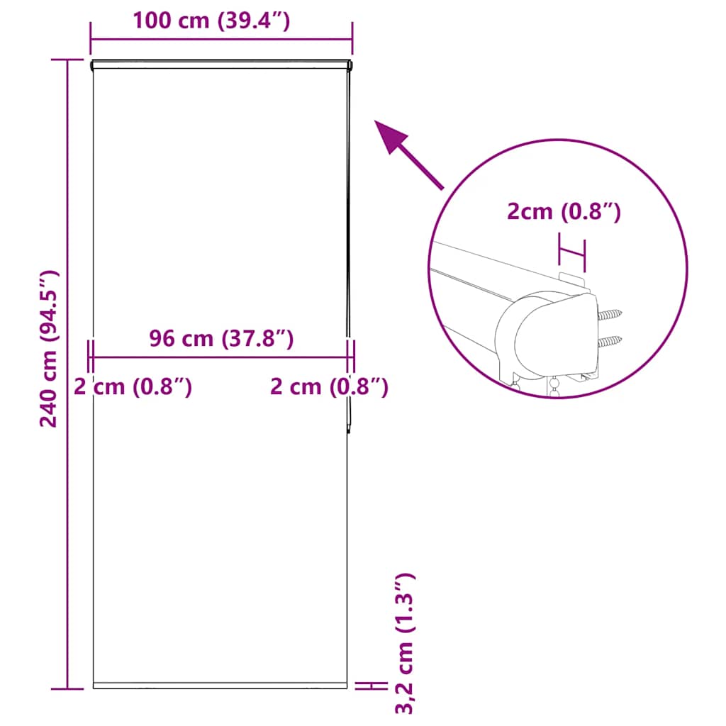 Duschrollo 60x240 cm Stoffbreite 56 cm
