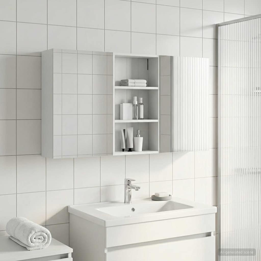 Badezimmerschrank-Set 3 pcs 80 x 10,5 x 50 cm Holzwerkstoff
