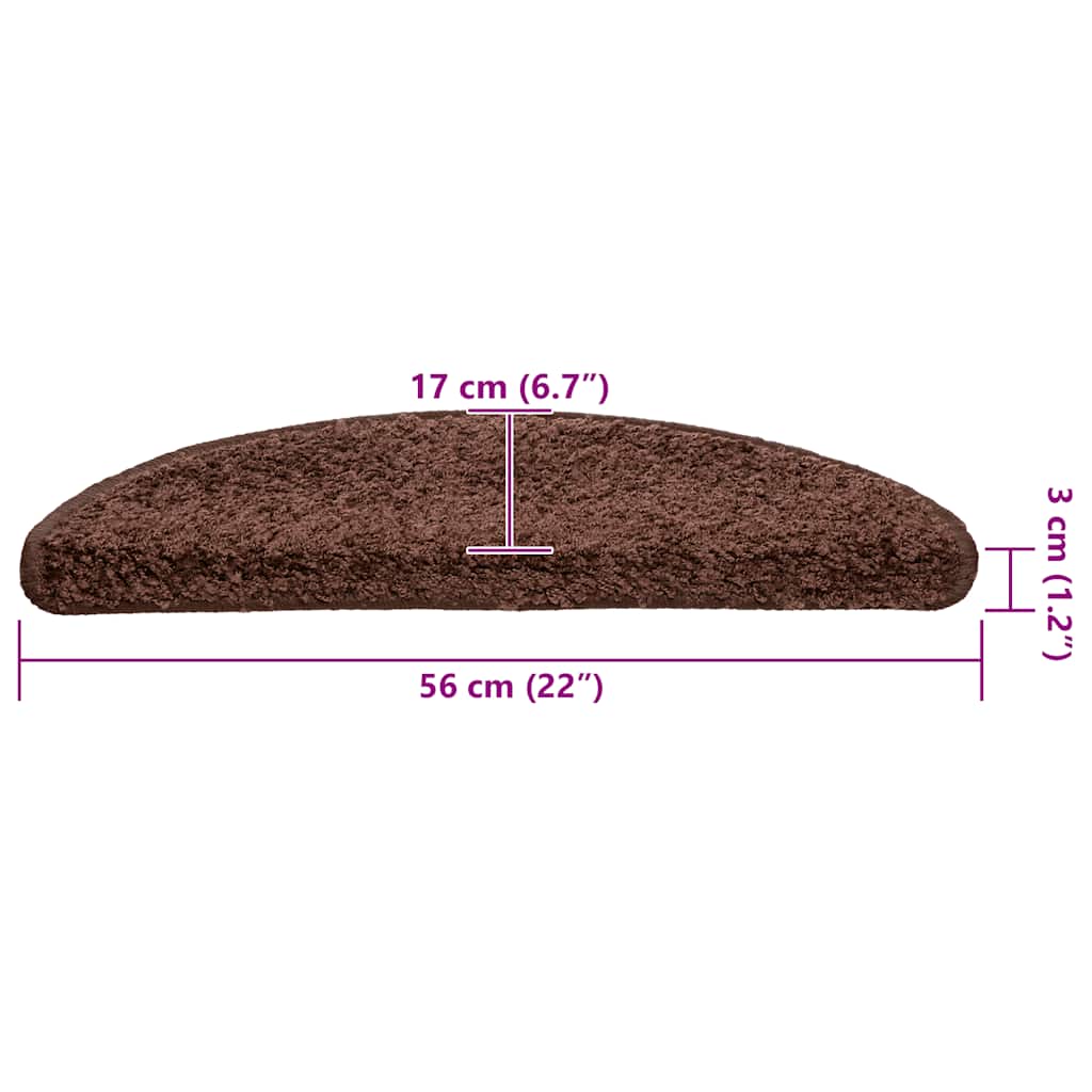 Stufenmatten 15 Stk. 56x17x3 cm Grau Halbrund