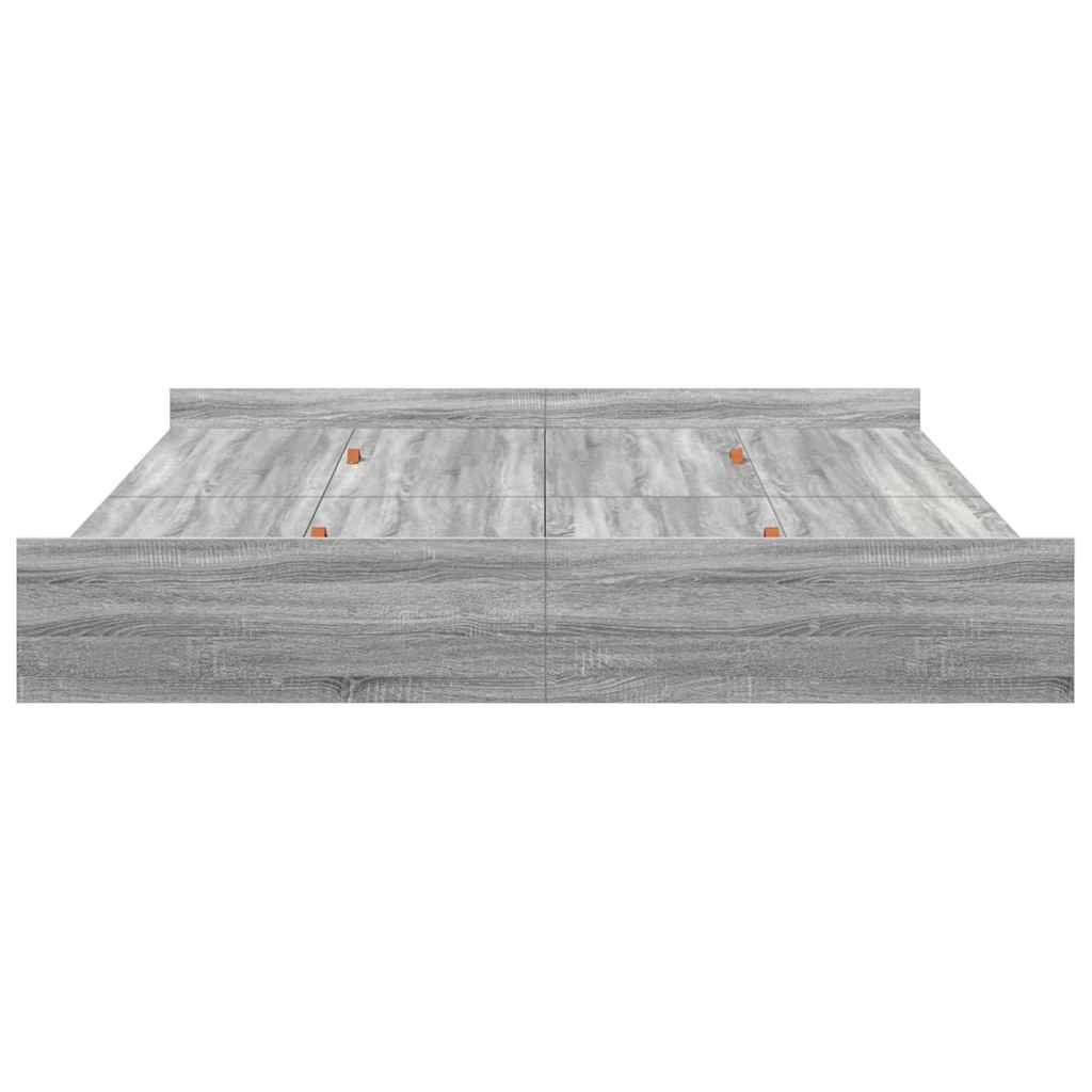 Aufbewahrungsbettgestell Weiß 200 x 200 cm Holzwerkstoff