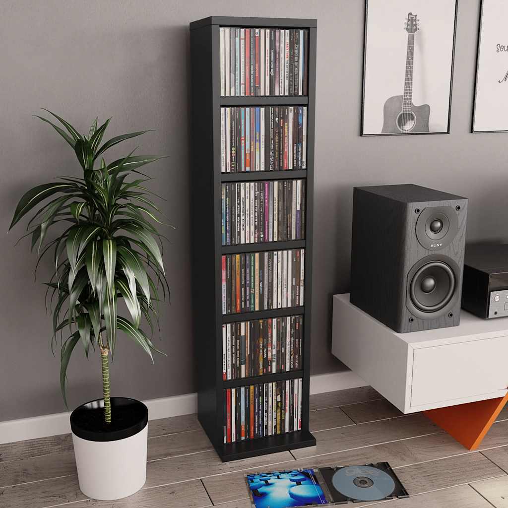CD-Schrank Weiß 21x20x88 cm Holzwerkstoff