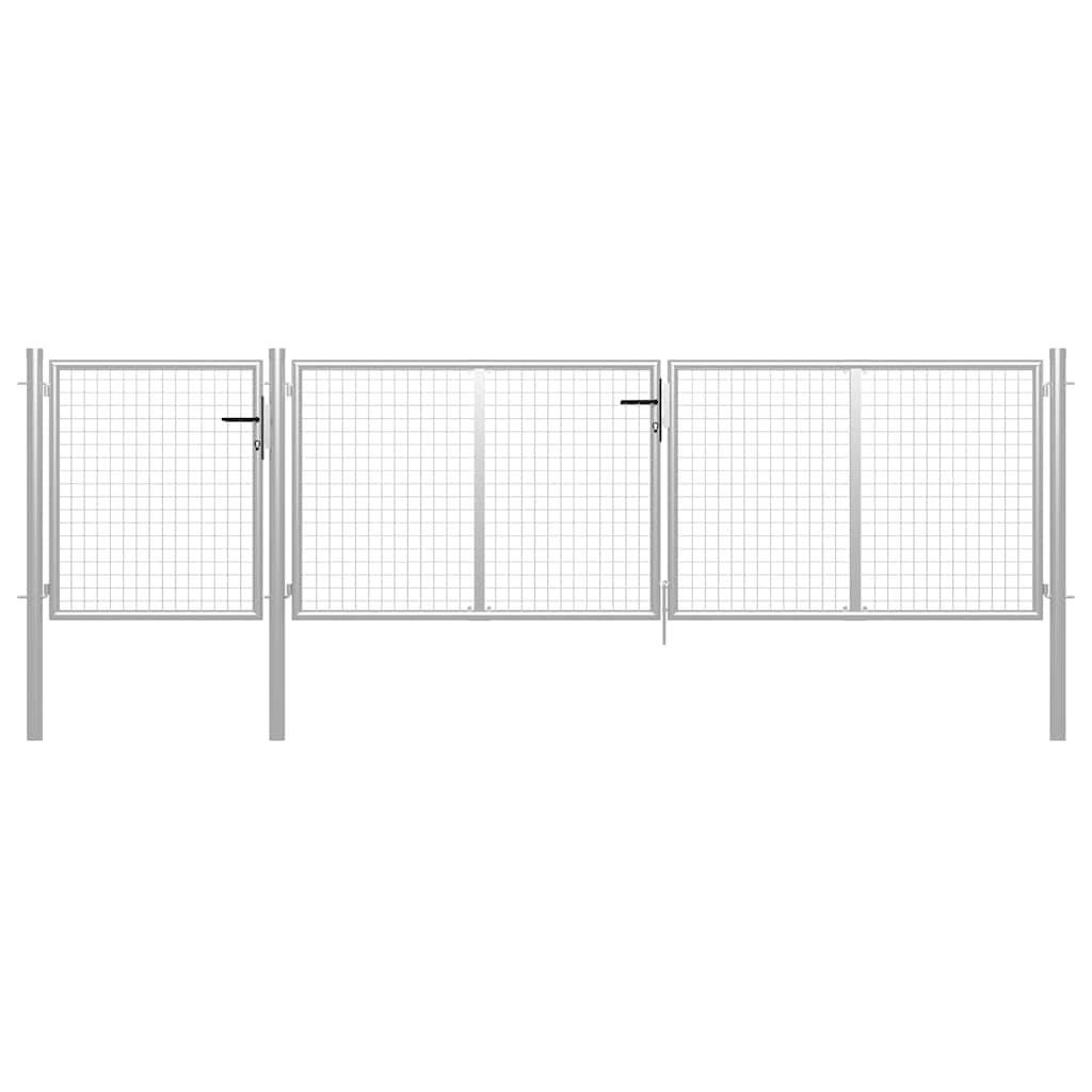 Gartentor aus Stahl 350 x 75 cm Grün