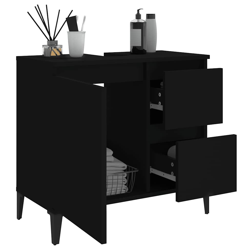 Badschrank Weiß 65x33x60 cm Holzwerkstoff