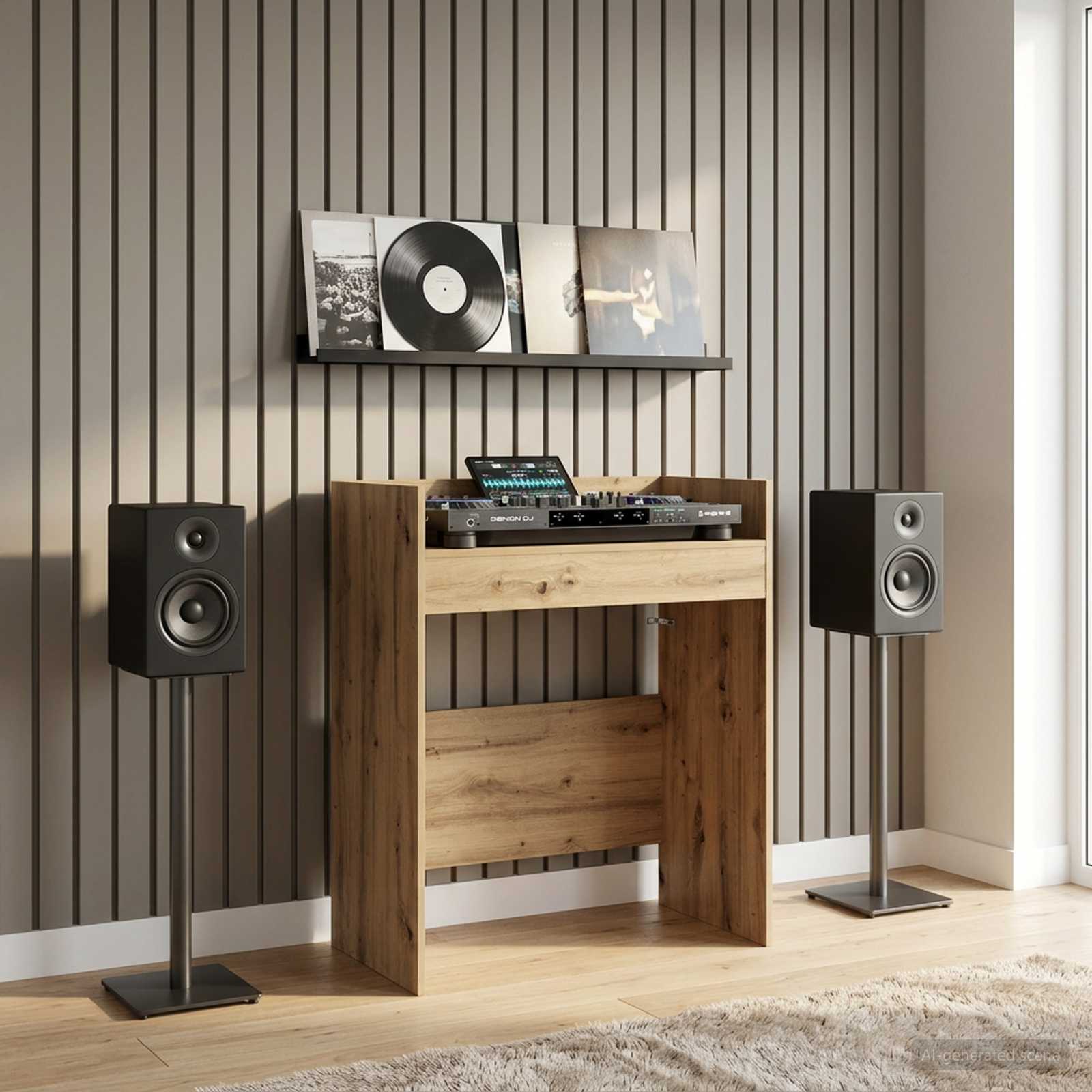 DJ Tisch Weiß 102 x 45 x 102 cm Holzwerkstoff