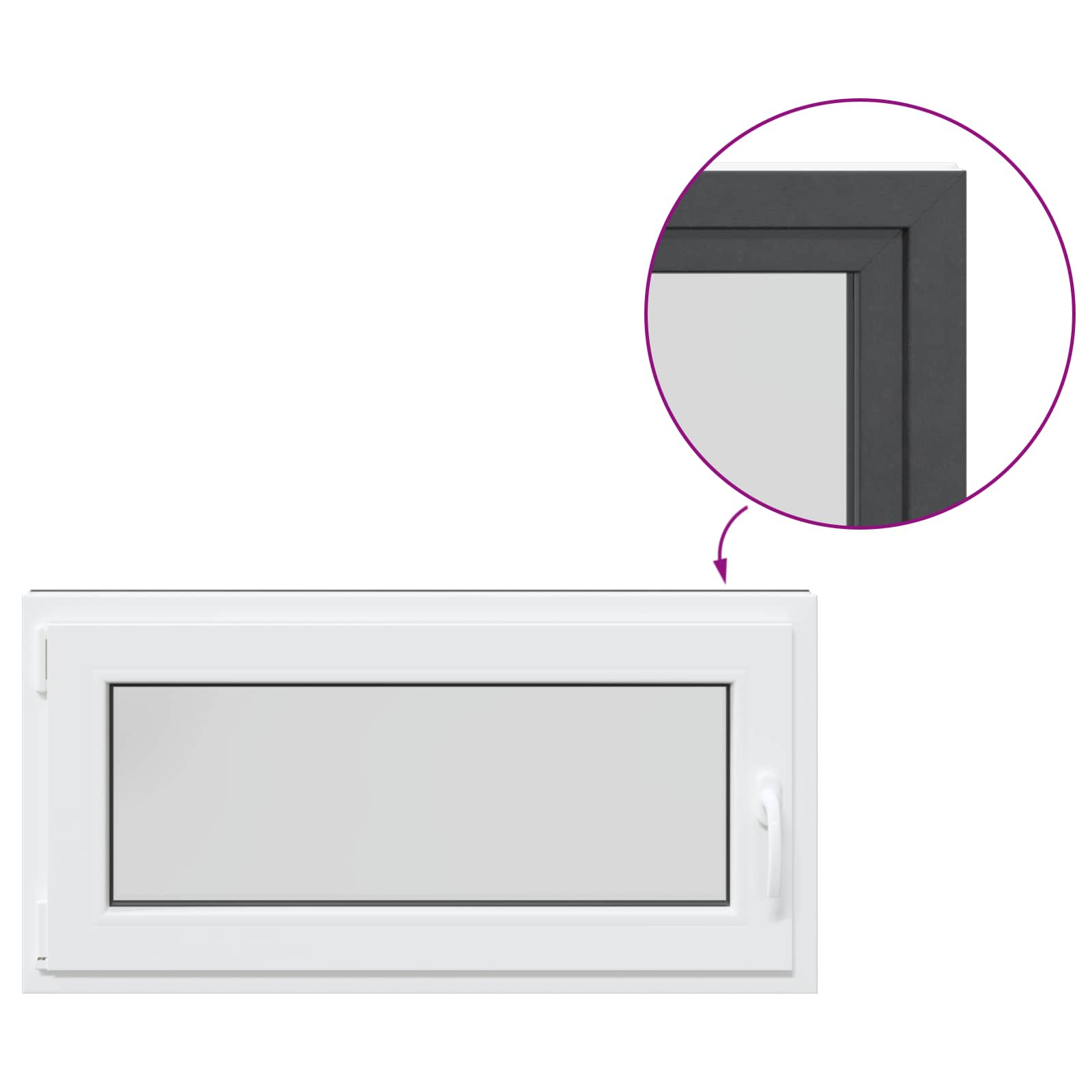 Kellerfenster RISOR 50 x 50 cm PVC und Glas Weiß