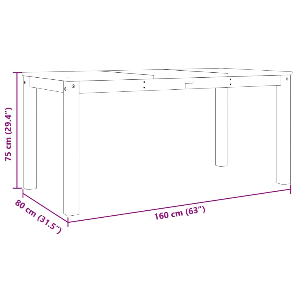 Esstisch PANAMA 112x60x75 cm Massivholz Kiefer