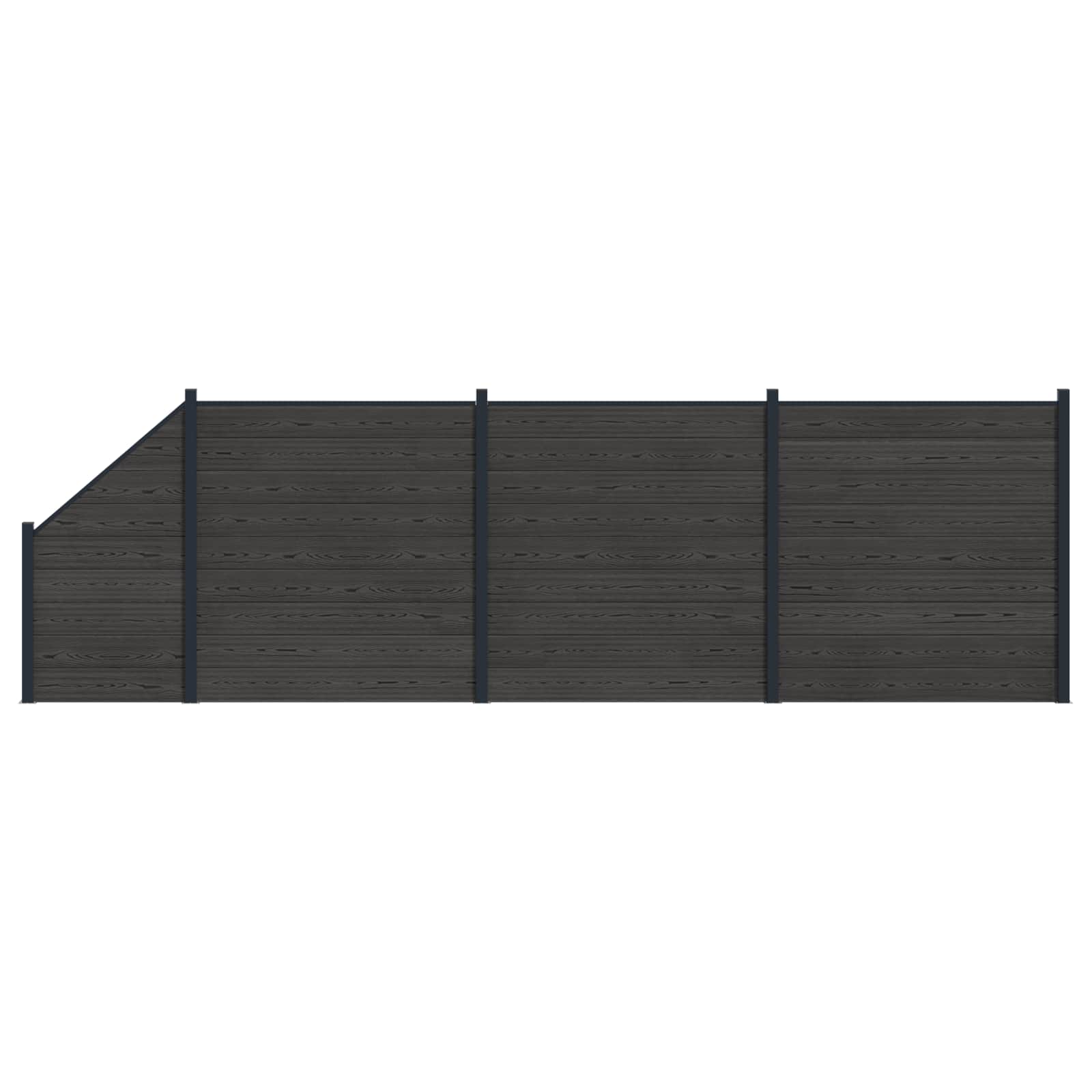 Zaunelement WPC 180x186 cm Schwarz