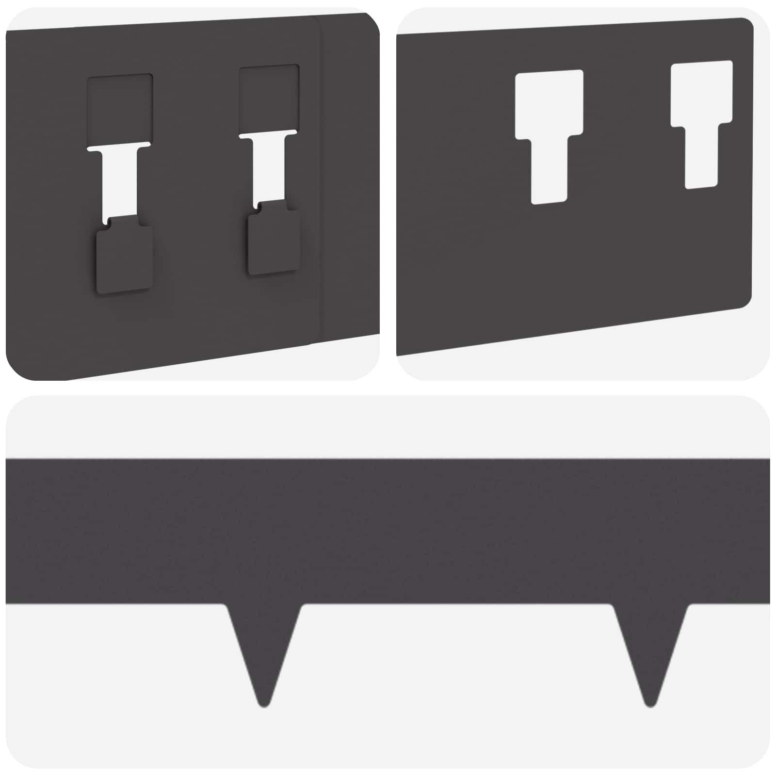 Raseneinfassung 10 pcs 100 x 12 cm Stahl Schwarz