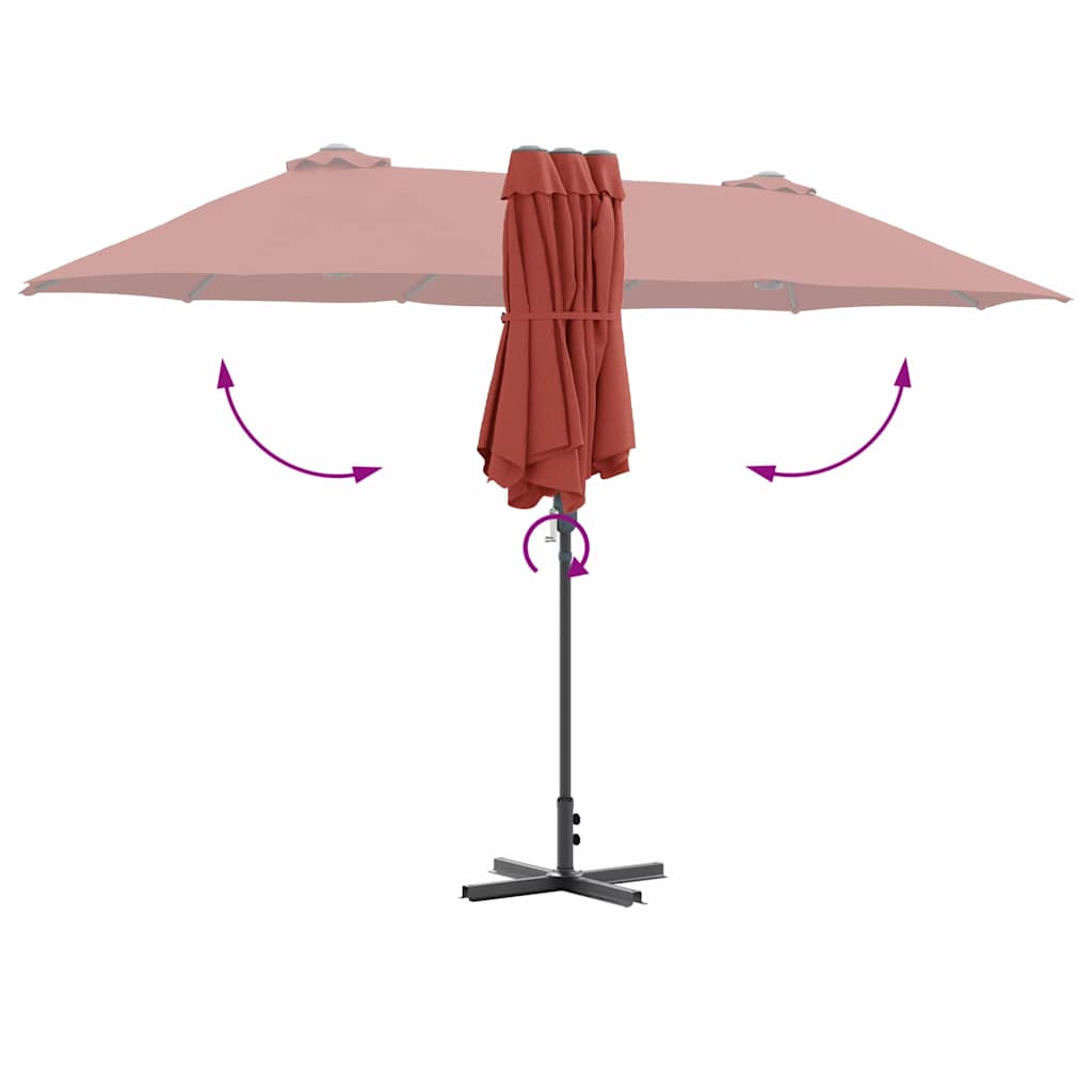 Garten-Sonnenschirm Sand 370 x 197 x 239 cm