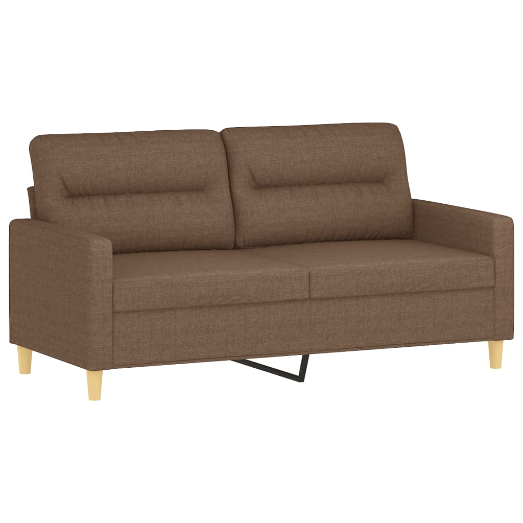 2-Sitzer-Sofa mit Zierkissen Braun 120 cm Stoff