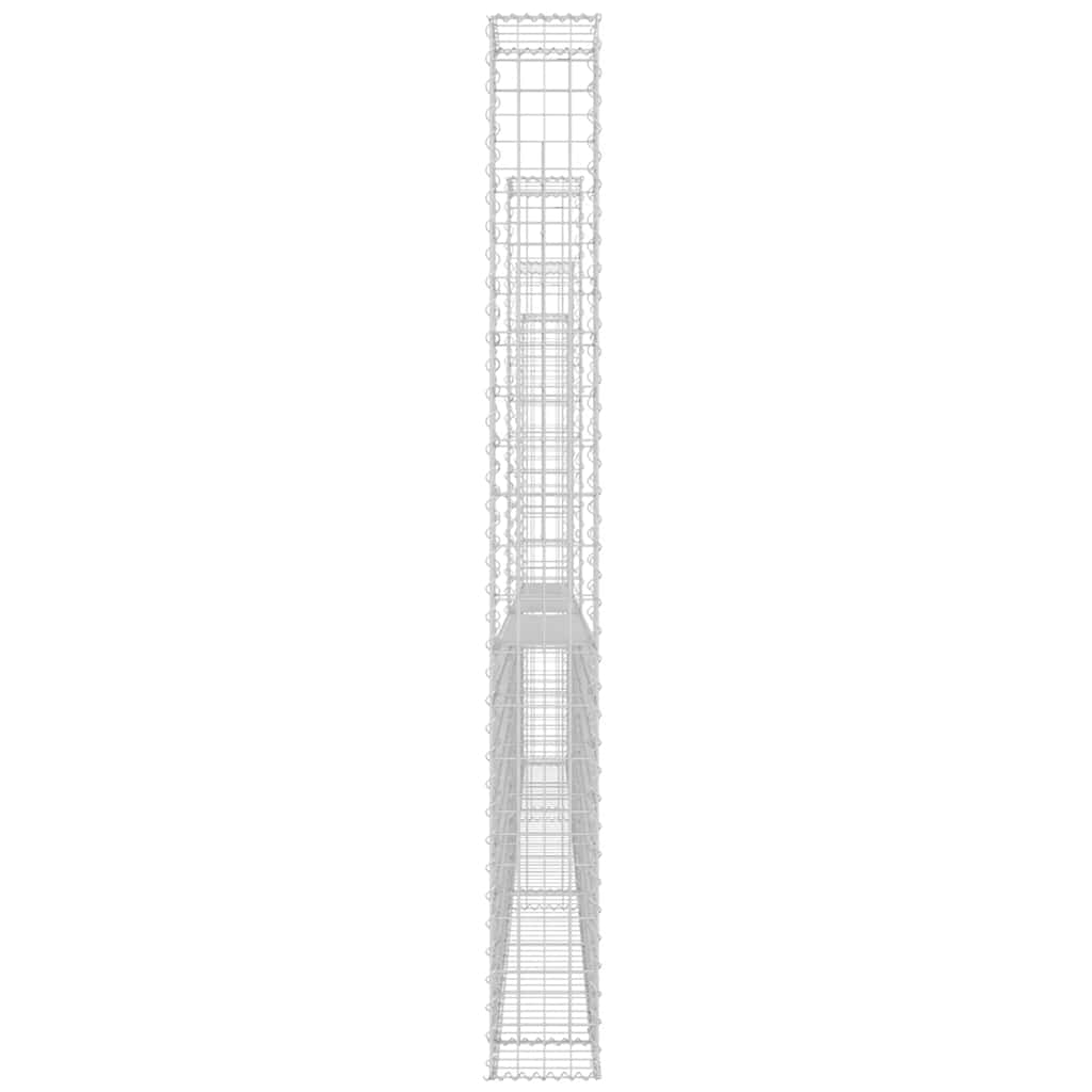 Gabionenkorb U-Form mit 2 Säulen Eisen 140x20x150 cm