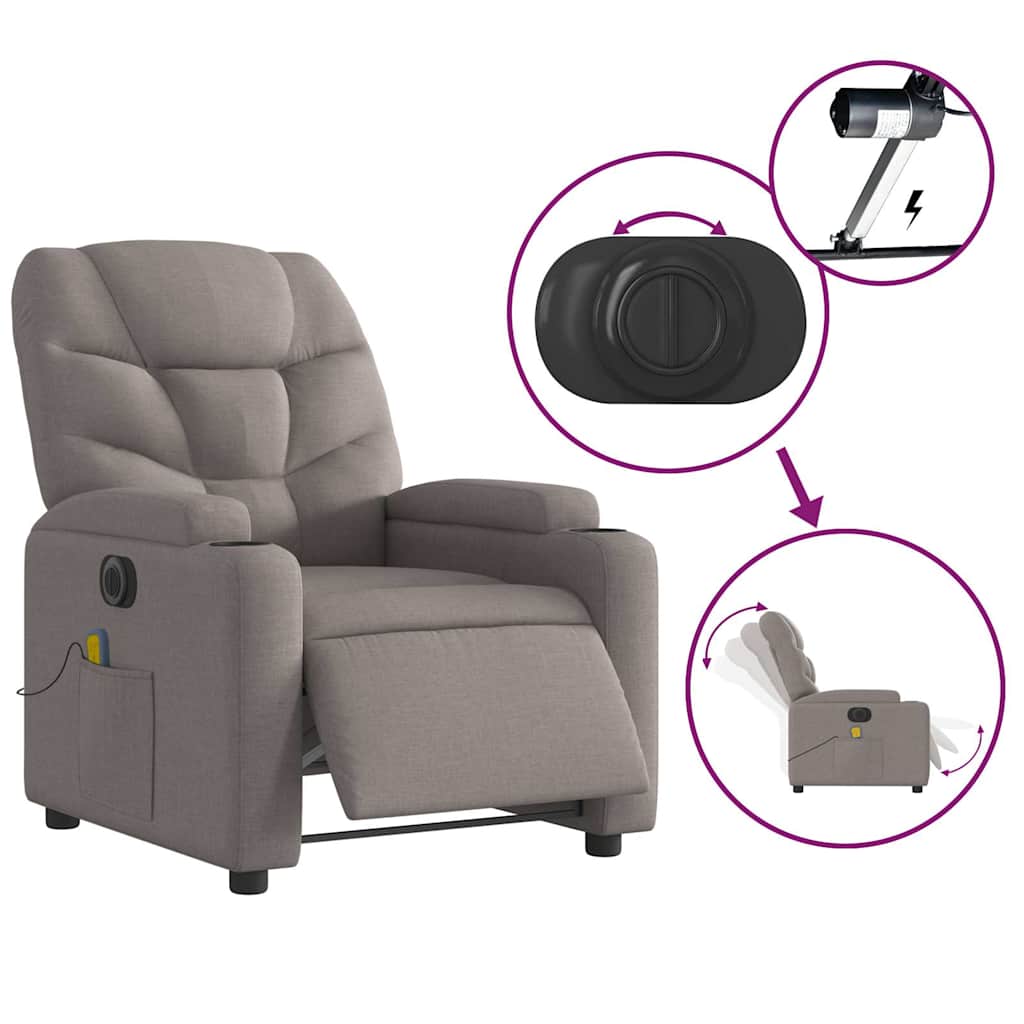 Relaxsessel Elektrisch Dunkelgrau Stoff