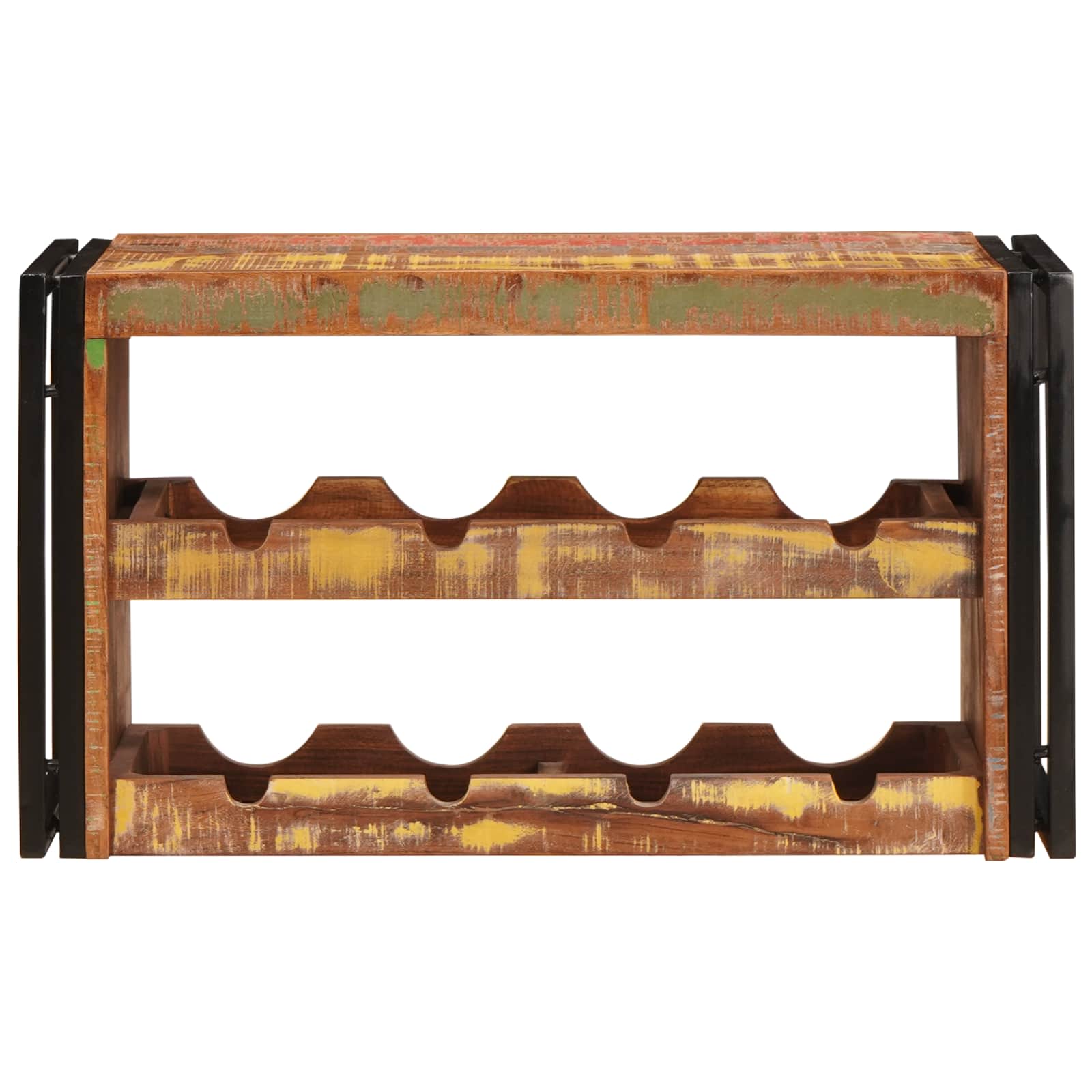 Weinregal Braun 60 x 45 x 33 cm Massives grobes Mangoholz