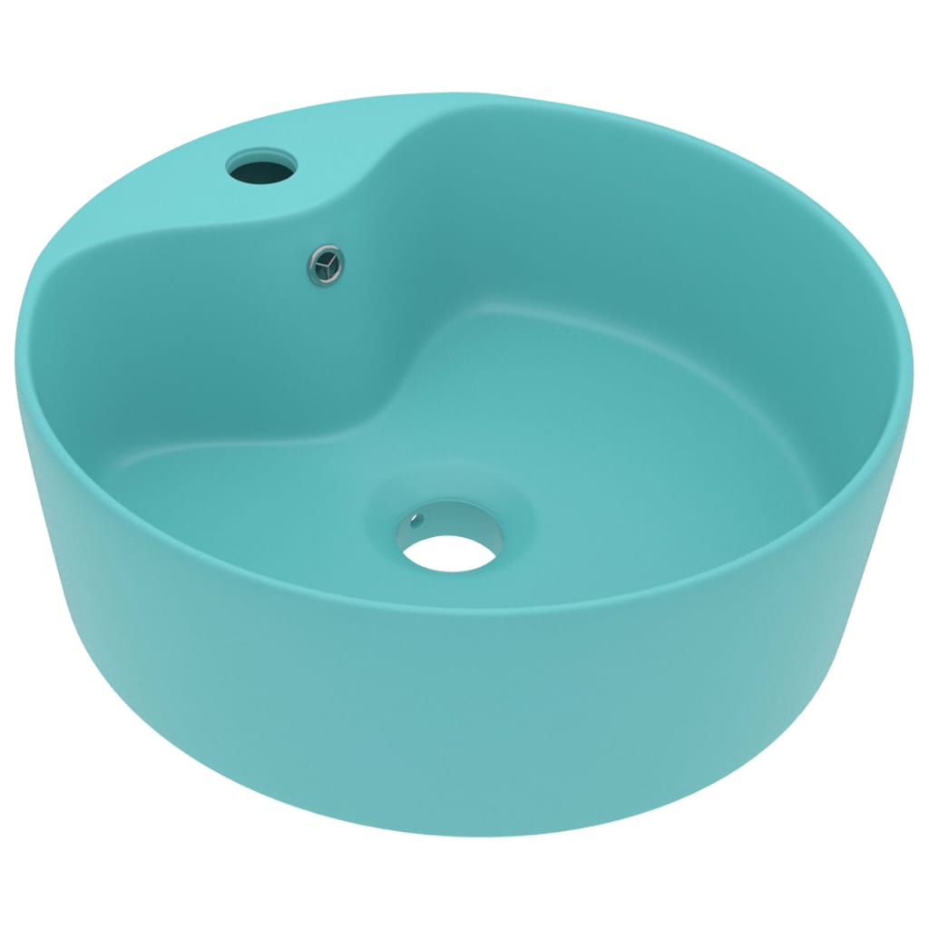 Luxus-Waschbecken mit Überlauf Matt-Weiß 36x13 cm Keramik
