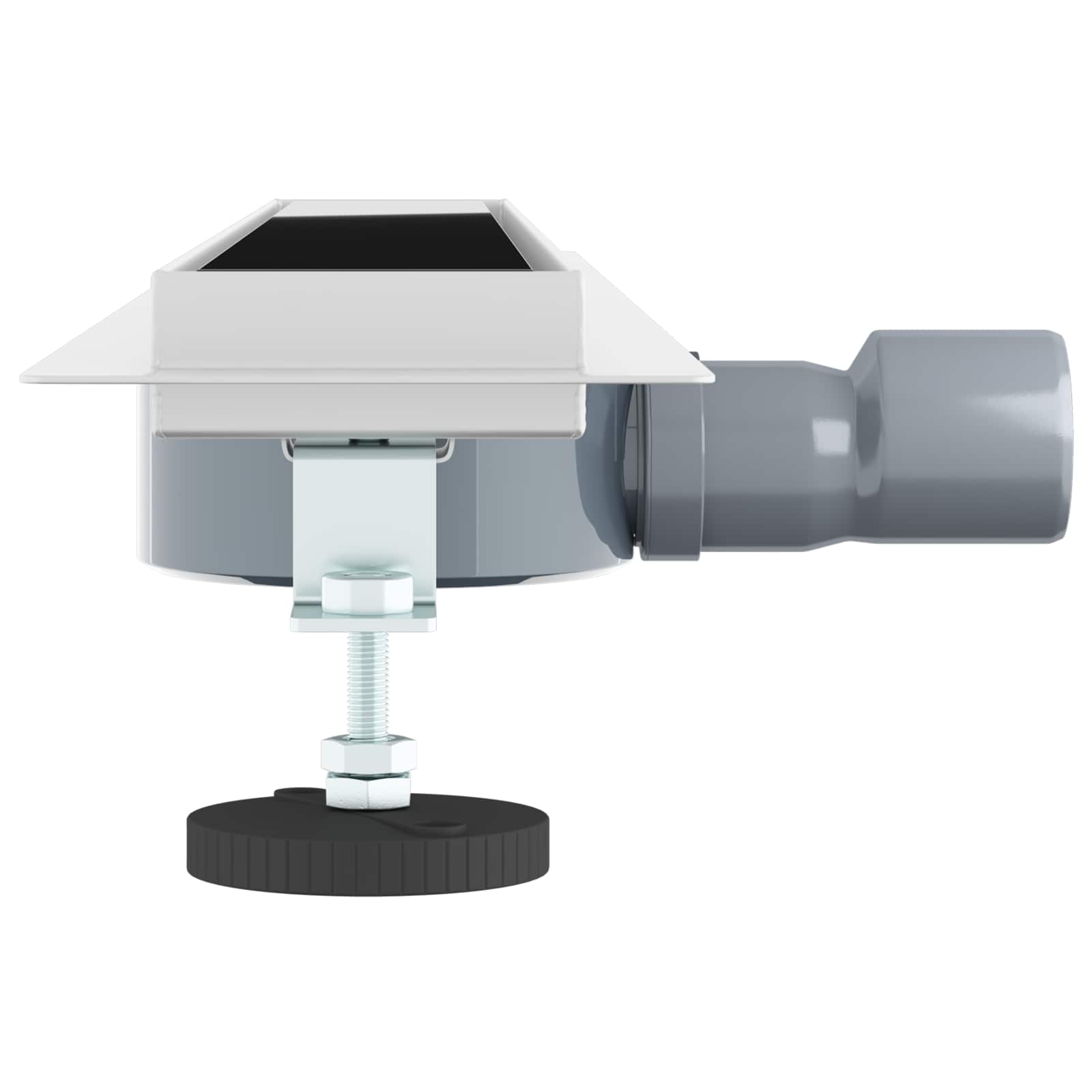 Duschabfluss mit Glashülle und 360° Siphon Schwarz 50 cm