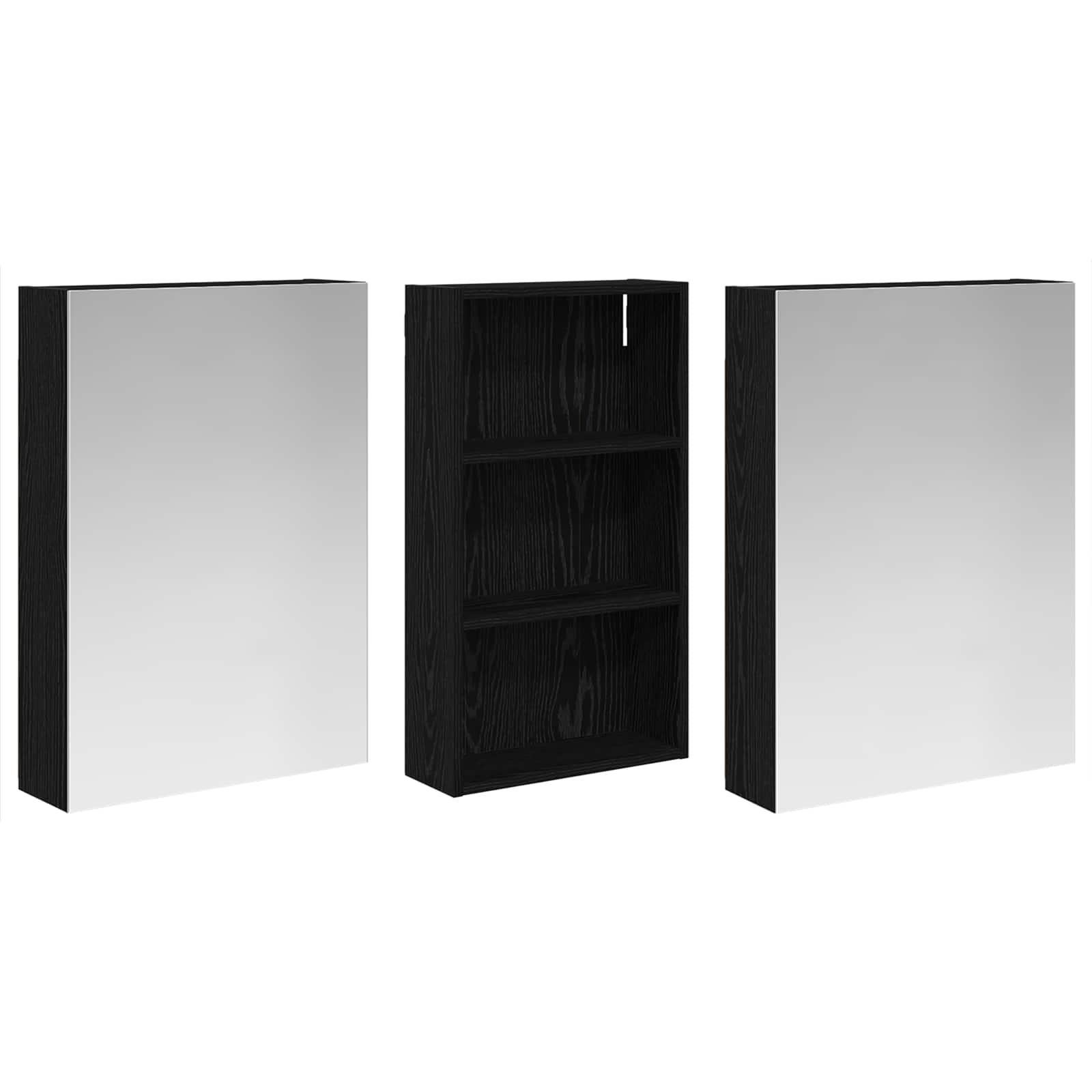 Badezimmerschrank-Set 3 pcs 80 x 10,5 x 50 cm Holzwerkstoff