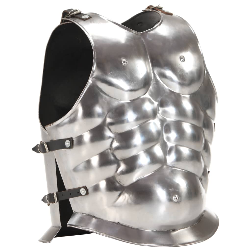 Mittelalterlicher Ritter-Brustpanzer Kürass LARP Replik Silbern Stahl