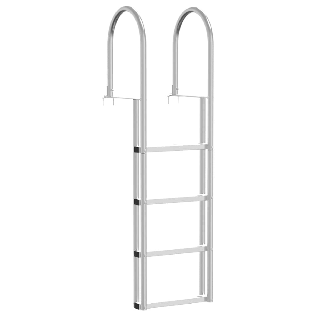 3-Stufen Dockleiter Silber 45 x 11,5 x 134 cm Aluminium