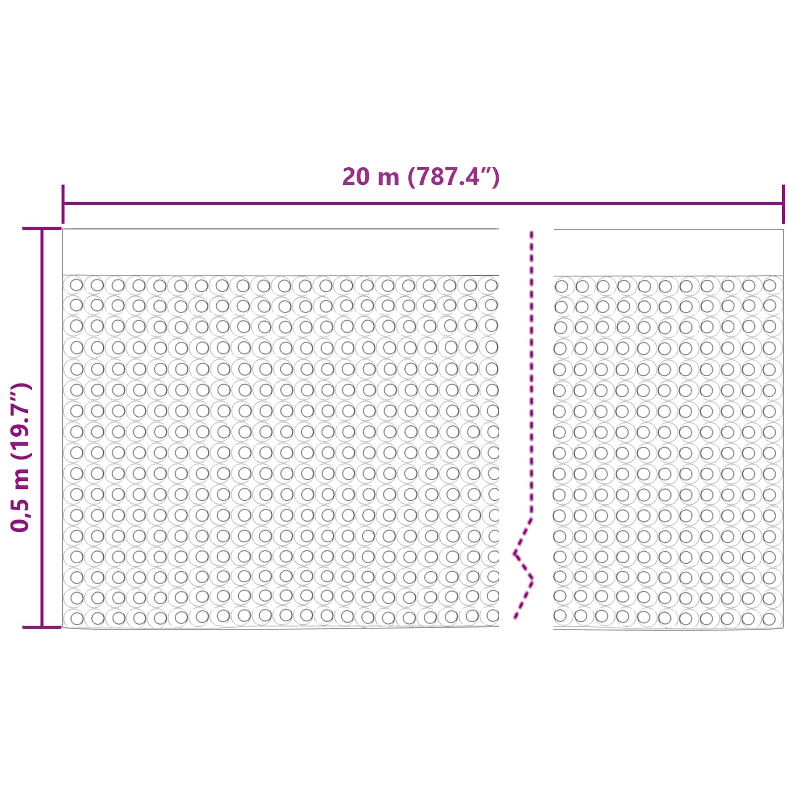 Dimpled Drainage Sheet Schwarz 0,5 x 20 m HDPE