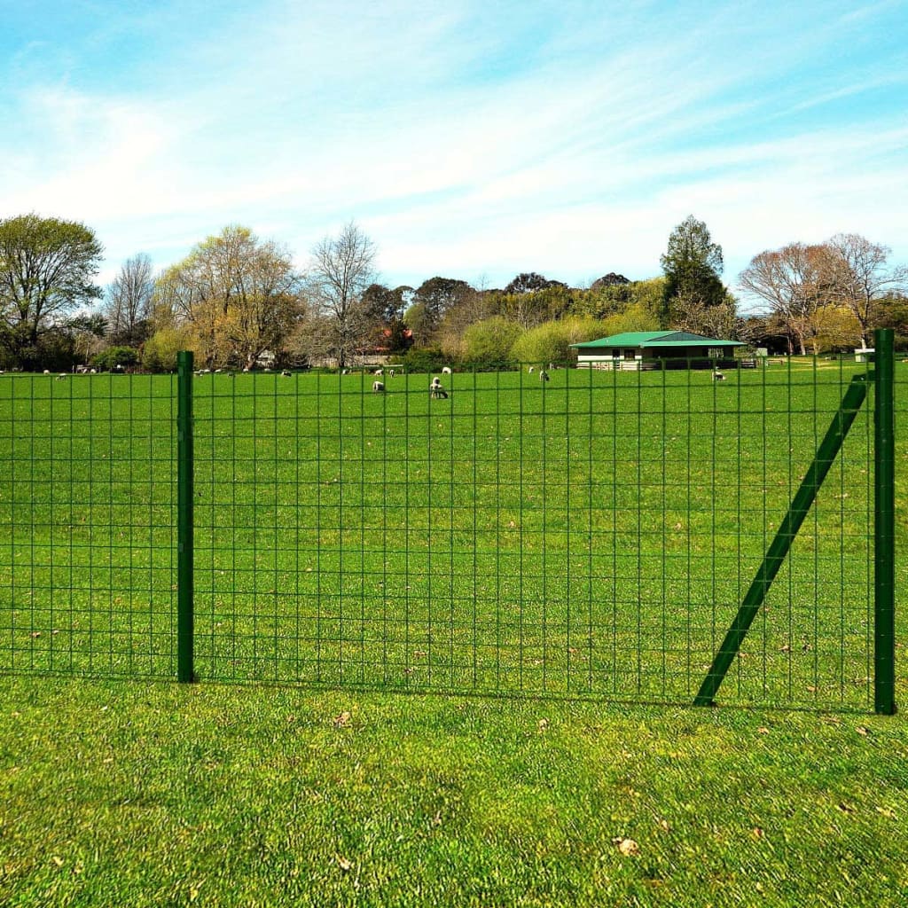 Eurozaun Stahl 10 x 1 m Grün