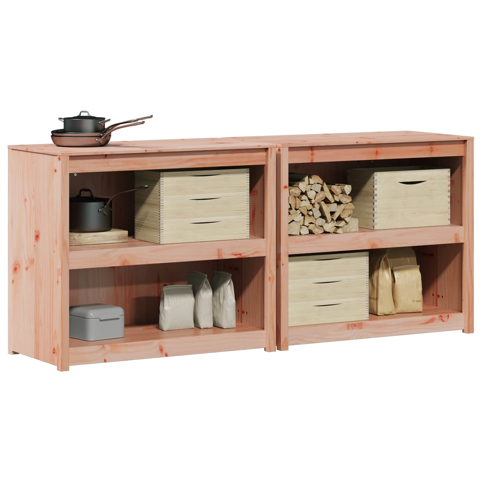 Außenküchenschrank MEPPEL 2 pcs Natürlicher Douglas