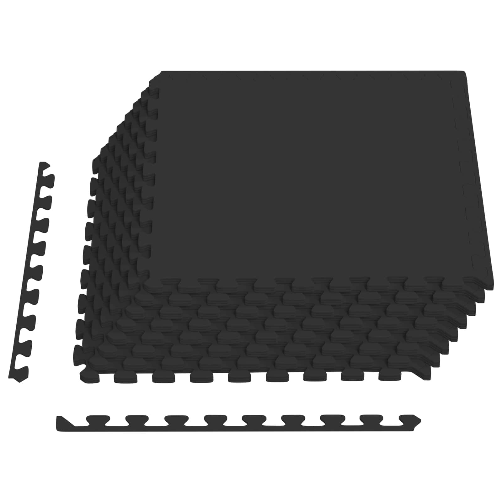 Pool Bodenteppich 6 pcs Schwarz 2,16 ㎡ EVA-Schaum