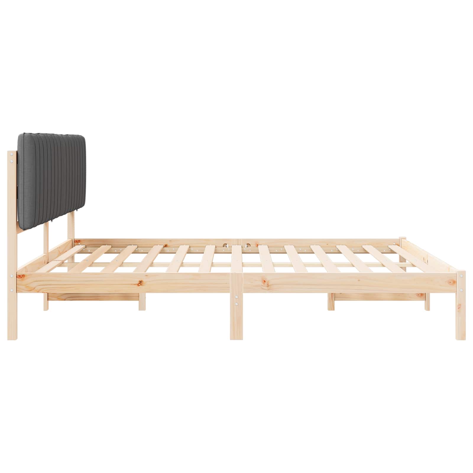 Bettgestell mit gepolstertem Kopfteil Hellgrau 200 x 200 cm