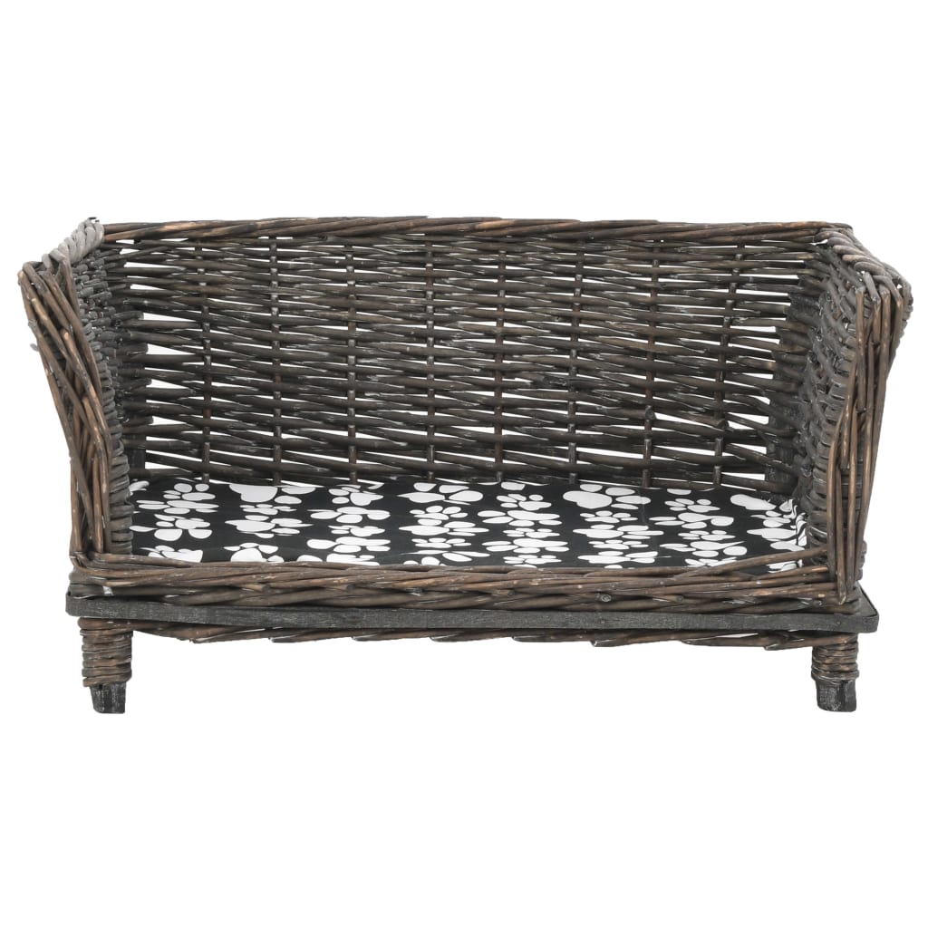 Hundekorb mit Kissen 50x33x30 cm Natur Weide