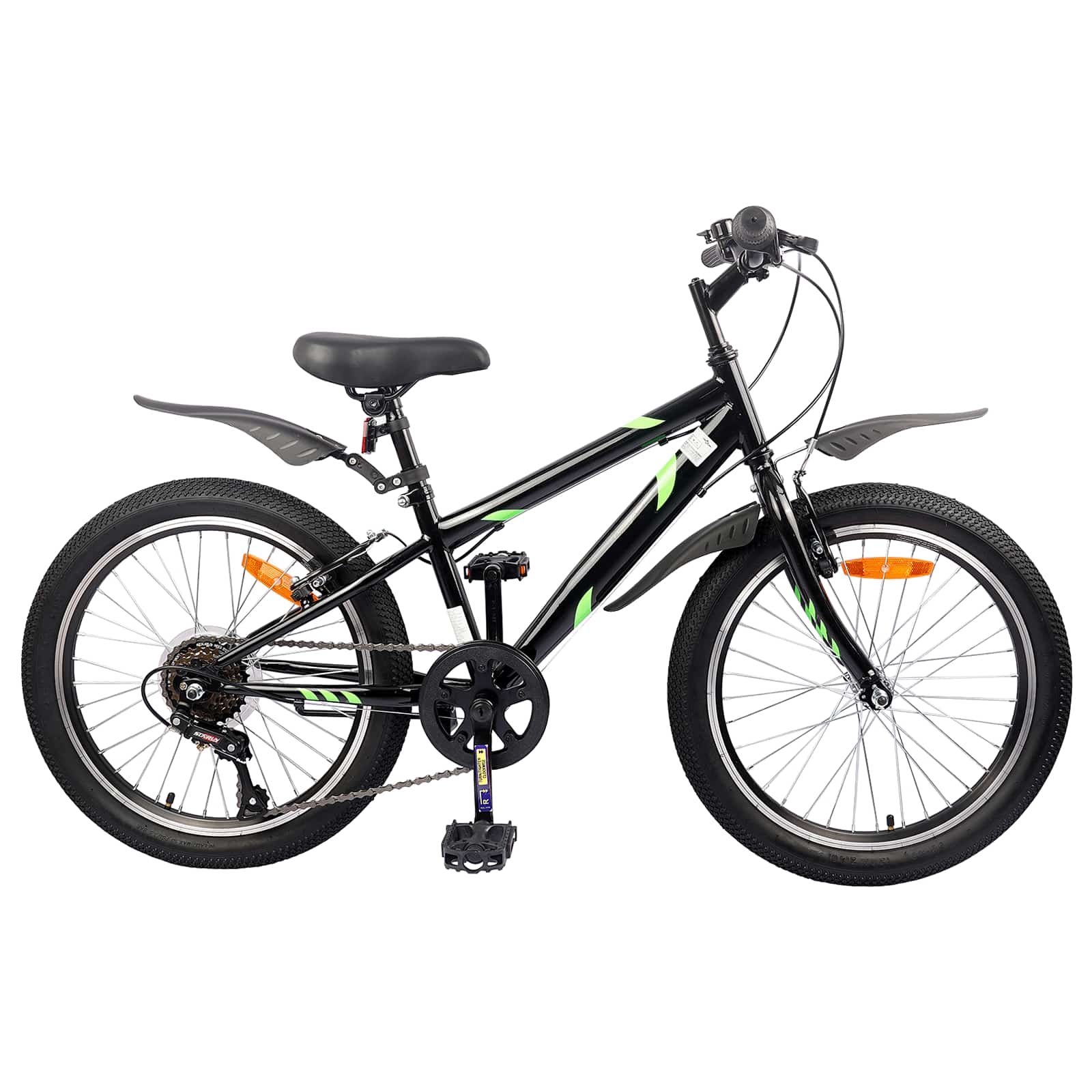 Kinderfahrrad 20 Zoll 6-Speed für 6-11 Jahre alt Schwarz