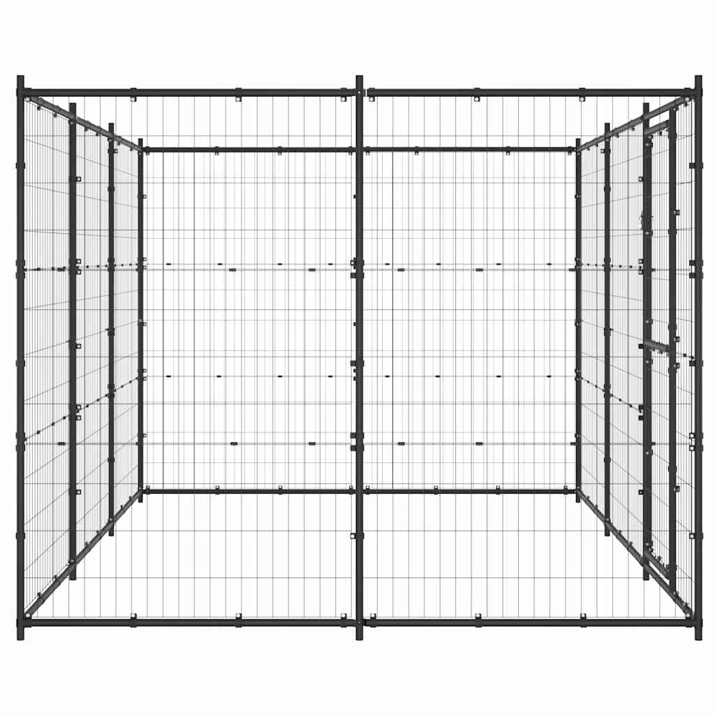 Outdoor-Hundezwinger mit Überdachung Stahl 7,26 m²