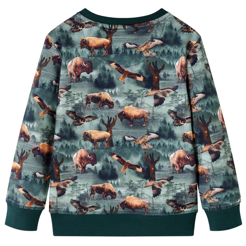 Kinder-Sweatshirt Dunkelgrün 128