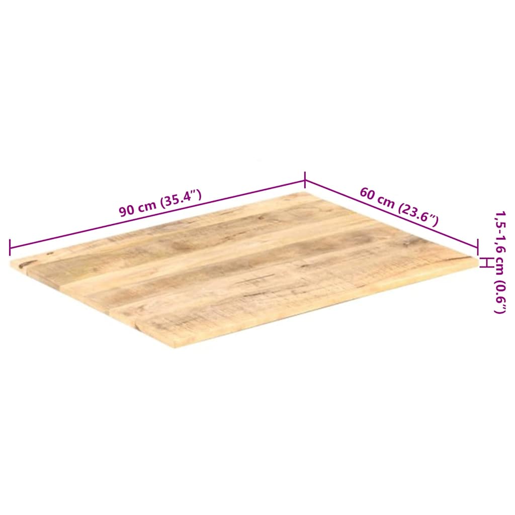 Tischplatte Massivholz Akazie 15-16 mm 60x80 cm