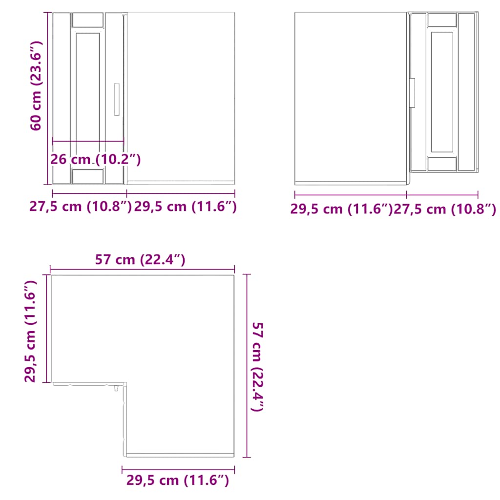 Herdumbauschränke 2 Stk. Porto Weiß Holzwerkstoff