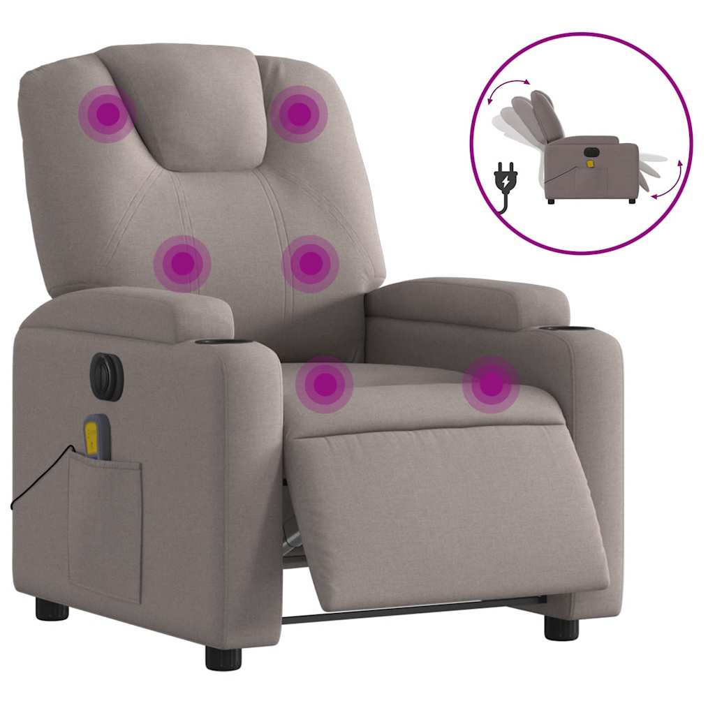 Relaxsessel Elektrisch Hellgrau Stoff