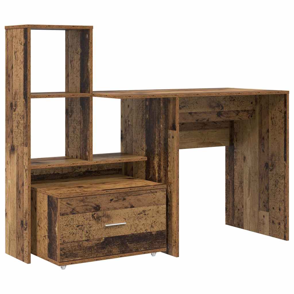 Schreibtisch mit Regal Weiß 131,5 x 50 x 106,5 cm Holzwerkstoff