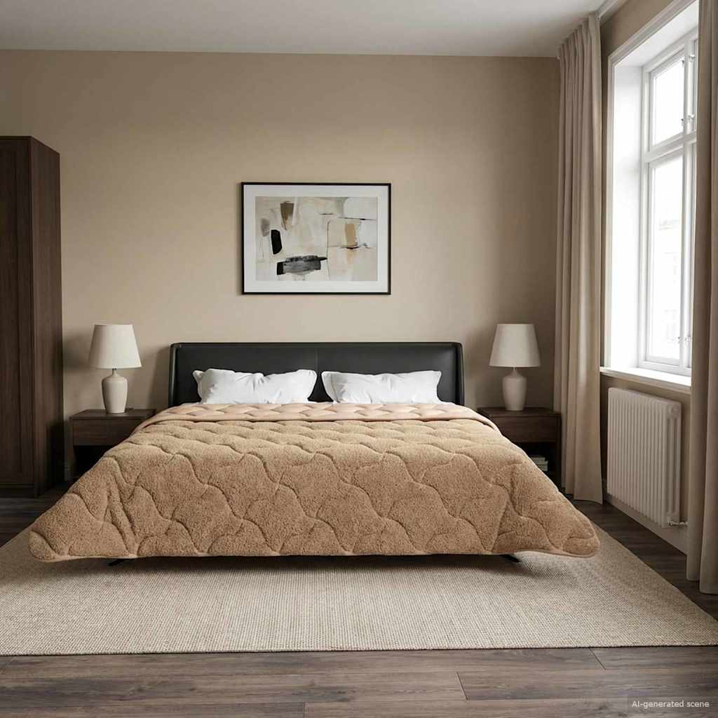 Winterbettdecke Gepolstert Anthrazit 135 x 200 cm