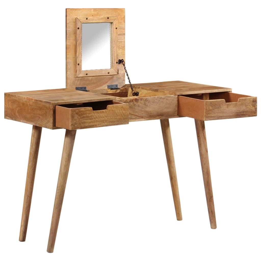 Schminktisch mit Spiegel 112x45x76 cm Akazie Massivholz