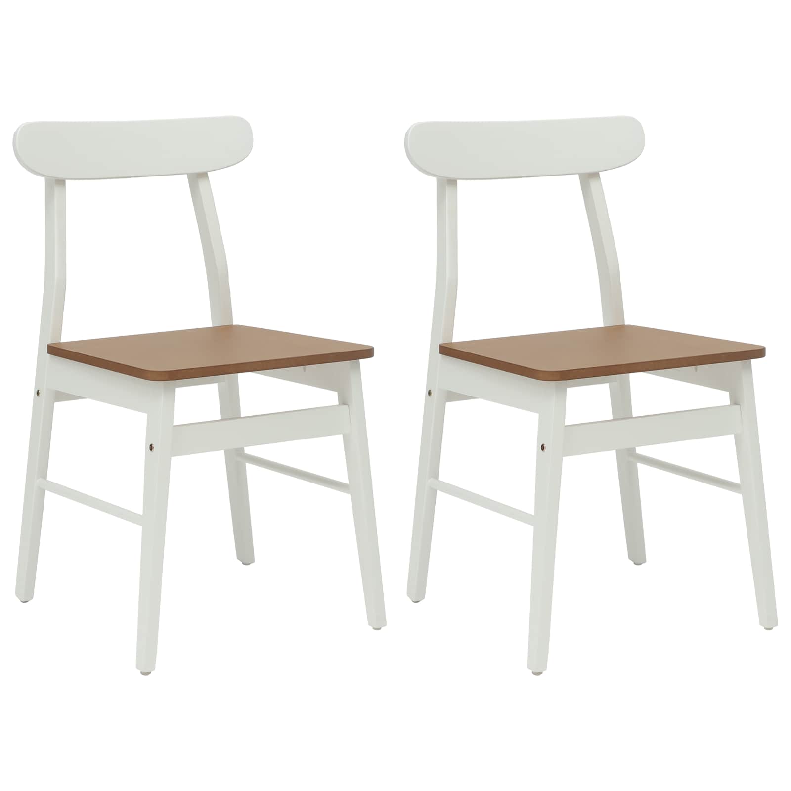 Esszimmerstuhl 2 pcs Dunkelbraun, Hell Massives Gummiholz