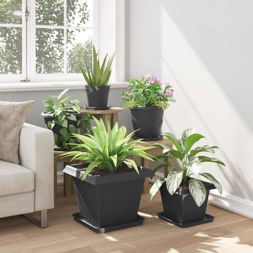 Blumentöpfe 6 pcs Ziegelrot 20 x 20 x 16 cm Kunststoff