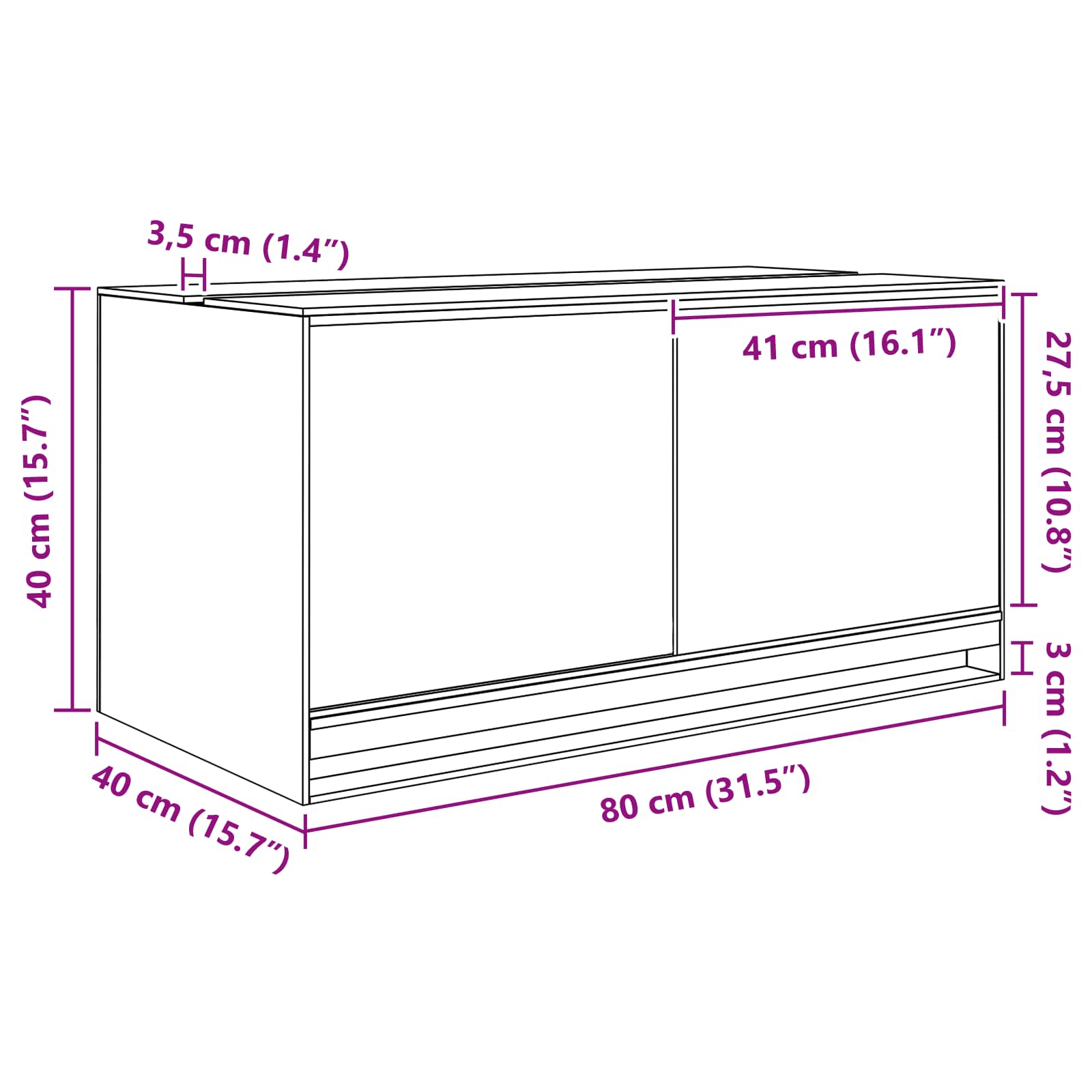 Terrarium mit Speicher Transparent 30 x 30 x 30 cm Glas